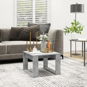 vidaXL Mesa de apoio 50x50x35 cm derivados de madeira cinzento cimento