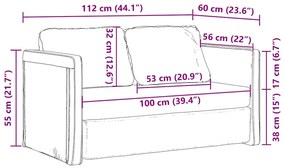 Sofá-cama sem pés 112x174x55 cm tecido cinzento-escuro