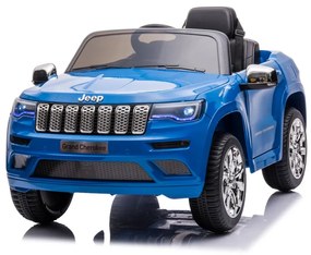 Carro elétrico bateria para Crianças Jeep Grand Cherokee, 12 volts, banco de couro, pneus de borracha EVA AZUL