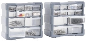 Caixas organizadoras com 12 gavetas 2 pcs 26,5x16x26 cm