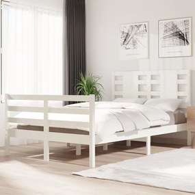 vidaXL Cama sem colchão 120x200 cm madeira de pinho maciça branco