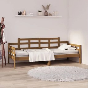 Sofá-cama 90x200 cm madeira de pinho maciça castanho-mel