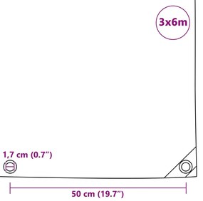 Lona 650 g/m² 3x6 m branco