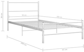Estrutura de cama metal 90x200 cm branco