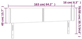 Cabeceira de cama c/ abas couro artificial 163x16x78/88cm cinza