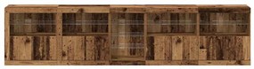 Aparador com Luzes LED Madeira Velha 283x37x67 cm Madeira de Engenhari