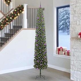 vidaXL Árvore de Natal Artificial Verde 270 cm PVC e Aço e Plástico