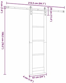 Porta Deslizante vidaXL com Conjunto de Ferragens 'ORKDAL'Branca 61x19