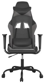 Cadeira gaming massagens couro artificial preto e cinzento