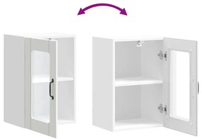 Armário de parede de cozinha porta vidro Lucca branco