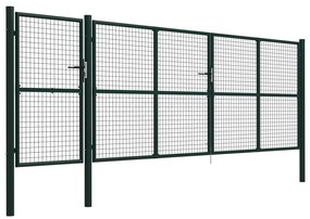 Portão de jardim 500x150 cm aço verde