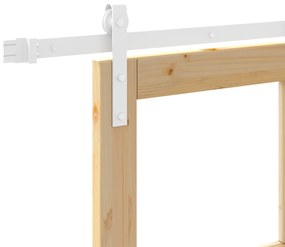 Porta Deslizante com Conjunto de Hardware "ORKDAL" Madeira Sólida e Vi