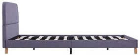 Estrutura de cama sem colchão 135x190 cm tecido cinzento-claro