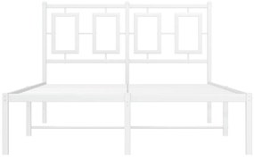 Estrutura de cama com cabeceira 120x190 cm metal branco