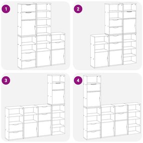 Móveis de apoio 5 pcs ODDA 40x24x79 cm pinho de madeira maciça