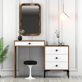 Cômoda Lizbon500 – Nogueira e Branco – 124x84,7x40 cm