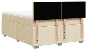 Cama com molas/colchão 140x200 cm tecido cor creme