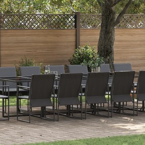 Conjunto de Jantar de Jardim com 22 Peças e Almofadas em Aço e Textilene