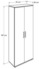 Sapateira "Walnut" - 76 x 187 x 36 cm - Nogueira Clara - Design Modern