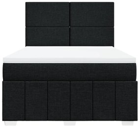 Cama com molas/colchão 140x200 cm tecido preto
