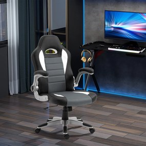 HOMCOM Cadeira de escritório ergonômica Altura ajustável apoio de Braç