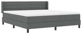 Cama Box com Colchão , Cinza Escuro, 180 x 200 cm, Tecido.