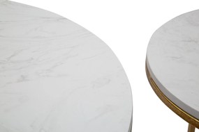 CONJUNTO DE 2 MESAS DE APOIO Ø 52X63-42X53 CM DOURADO E BRANCO