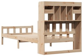 Cama com estante sem colchão 100x200 cm pinho maciço