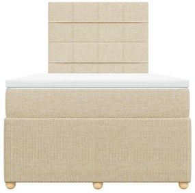 Cama boxspring com colchão 120x190 cm tecido cor creme
