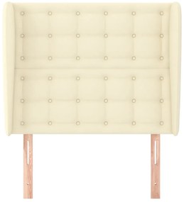 Cabeceira cama c/ abas couro artificial 103x23x118/128 cm creme