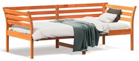 Sofá-cama 90x190 cm madeira de pinho maciça castanho cera