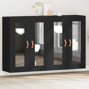 vidaXL Armários de Parede 2 Peças Carvalho Preto 69,5 x 34 x 90 cm Madeira Estruturada
