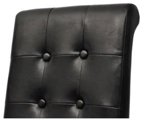 Cadeiras de jantar 2 pcs couro artificial preto