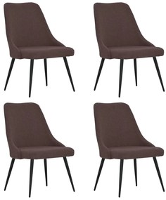 vidaXL Cadeiras de jantar 4 pcs tecido castanho-escuro
