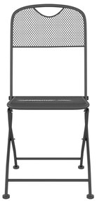 3 pcs conjunto de jantar para jardim rede de metal antracite
