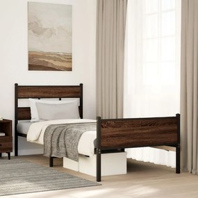 vidaXL Estrutura cama s/ colchão derivados madeira carvalho castanho
