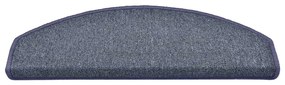 Tapetes de escada 30 pcs 65x24x4 cm cinzento escuro e azul