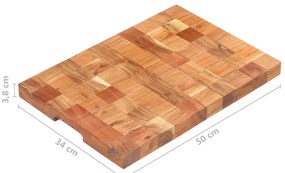 Tábua de cortar 50x34x3,8 cm madeira de acácia maciça
