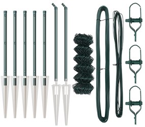 Cerca de Cadeado com 7 Postes Spike 0,8x10 m Aço Galvanizado