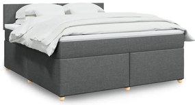Cama com molas/colchão 180x200 cm tecido cinzento-escuro