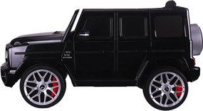 Carro elétrico para crianças Mercedes G63 12V pneus de borracha, banco em pele Preta
