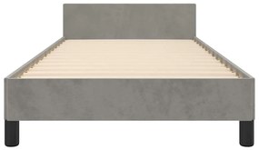 Estrutura de cama sem colchão 90x200 cm veludo cinzento-claro