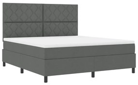 Cama Box com Colchão e LED - Cinza Escuro, 180 x 200 cm