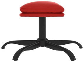 Apoio de pés 60x60x36 couro artificial vermelho tinto