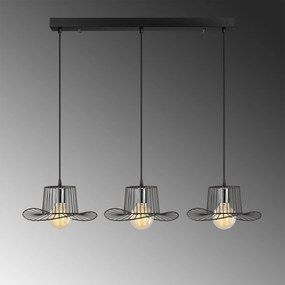 Candeeiro de Teto Tel – Preto – 100 x 30 cm