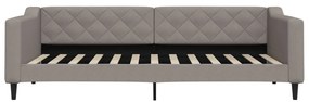 Sofá-cama 90x200 cm tecido cinzento-acastanhado