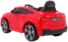 Carro elétrico para Crianças 12V BMW 6 GT Rodas de EVA, Assento de couro Vermelho