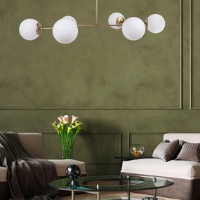 Candeeiro de Teto Damar – Amarelo e Branco – 100 x 58 cm