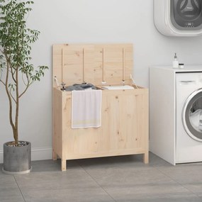 vidaXL Cesto para roupa 88,5x44x76 cm madeira de pinho maciça
