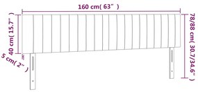 Cabeceira de cama c/ luzes LED veludo 160x5x78/88 cm rosa